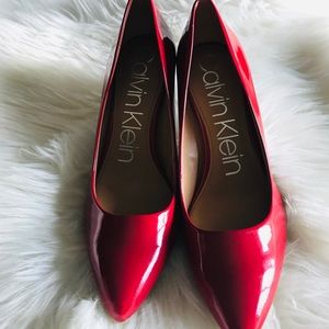 Calvin Klein Gayle Red Patent Pumps, new!
